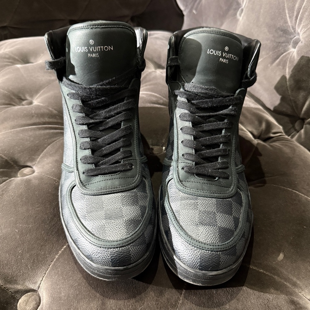 Louis Vuitton Rivoli Men’s Black Damier High-Top Sneakers